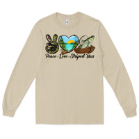 Mushroom Camouflage Peace Love Striped Bass Long Sleeve Tee - LillyAllenDesigns