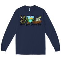 Navy Camouflage Peace Love Striped Bass Long Sleeve Tee - LillyAllenDesigns
