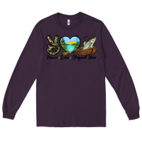 Plum Camouflage Peace Love Striped Bass Long Sleeve Tee - LillyAllenDesigns