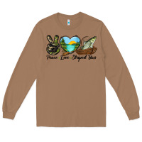 Toasted Coconut Camouflage Peace Love Striped Bass Long Sleeve Tee - LillyAllenDesigns