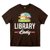 Chocolate Brown womens funny library lady librarian library assistant t shirt Heavy Core Tee - linhVisuals