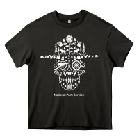 Asphalt national park service, skull animals hiking camping eliments t shirt Heavy Core Tee - linhVisuals