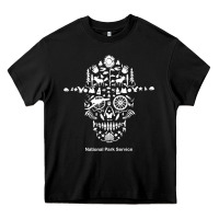 Black national park service, skull animals hiking camping eliments t shirt Heavy Core Tee - linhVisuals
