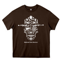 Chocolate Brown national park service, skull animals hiking camping eliments t shirt Heavy Core Tee - linhVisuals
