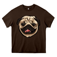 Chocolate Brown pug Heavy Core Tee - Jasminsmagicworld