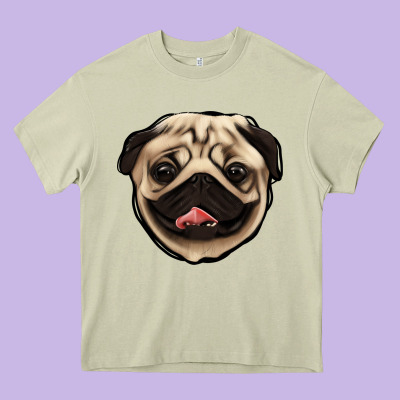 Pug Heavy Core Tee Designed By Jasminsmagicworld