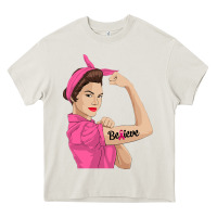 Cream believe cancer awareness women gift Heavy Core Tee - linhVisuals