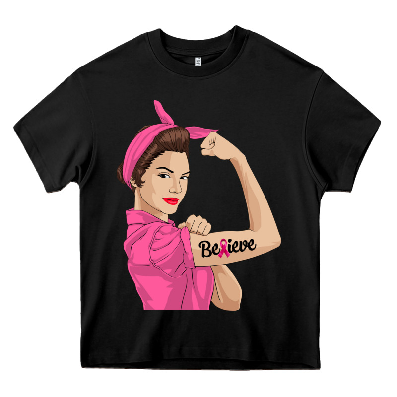 Believe Cancer Awareness Women Gift Heavy Core Tee by linhVisuals | Teevron