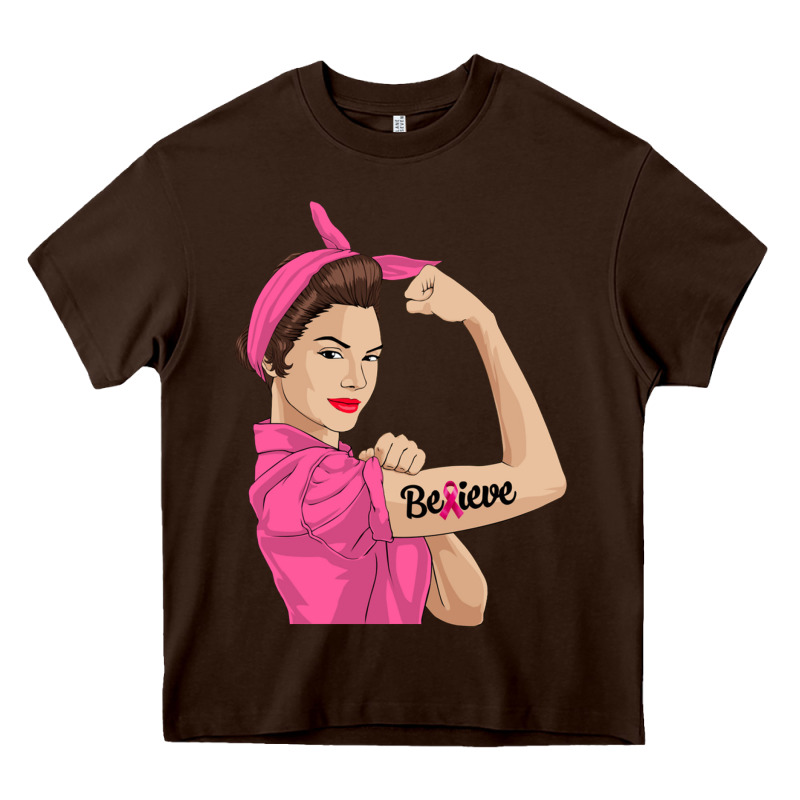 Believe Cancer Awareness Women Gift Heavy Core Tee by linhVisuals | Teevron