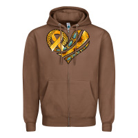 Chestnut childhood cancer awareness heart Zipper Hoodie - Jasminsmagicworld