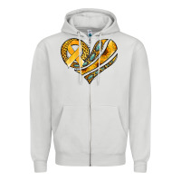 Dove Grey childhood cancer awareness heart Zipper Hoodie - Jasminsmagicworld