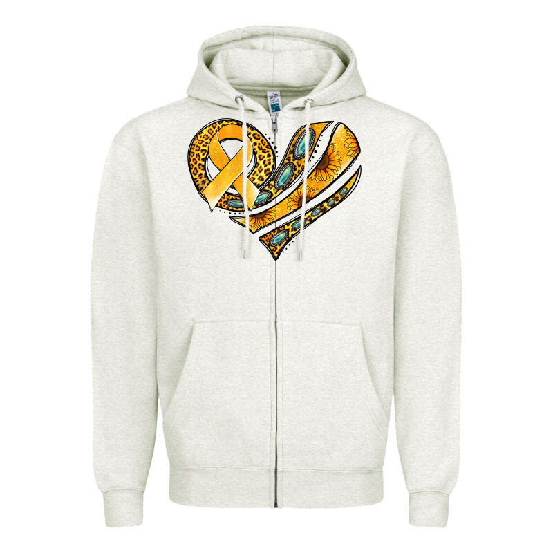 Childhood Cancer Awareness Heart Zipper Hoodie by Jasminsmagicworld | Teevron