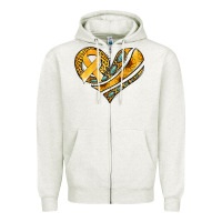 Oatmeal Heather childhood cancer awareness heart Zipper Hoodie - Jasminsmagicworld