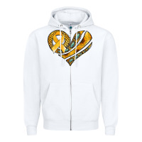 White childhood cancer awareness heart Zipper Hoodie - Jasminsmagicworld