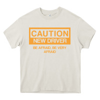 Cream caution new student driver funny Heavy Core Tee - linhVisuals