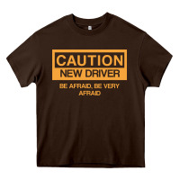 Chocolate Brown caution new student driver funny Heavy Core Tee - linhVisuals