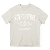 Cream newburyport ma vintage crossed oars & boat anchor sports t shirt Heavy Core Tee - linhVisuals