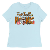 Baby Blue football NONNiE Ladies Tee - CowhideDigitalArt