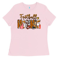 Bubblegum Pink football NONNiE Ladies Tee - CowhideDigitalArt