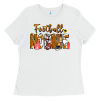White football NONNiE Ladies Tee - CowhideDigitalArt