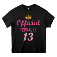 Black official 13 teenager cute 13th birthday ideas for girls t shirt Heavy Core Tee - linhVisuals