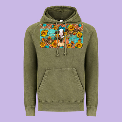 Fall Cow Vintage Hoodie Designed By Artiststas