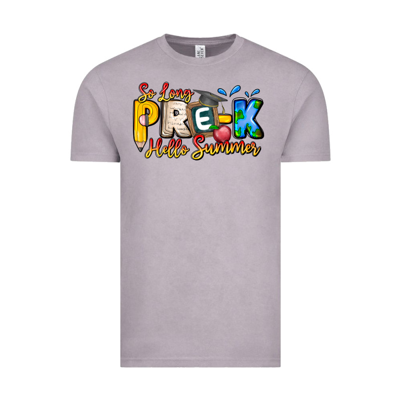 So Long Pre K Hello Summer Vintage Tee by CowhideDigitalArt | Teevron