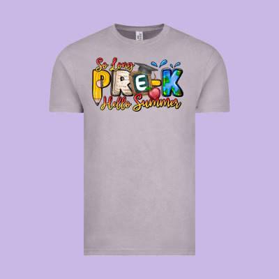 So Long Pre K Hello Summer Vintage Tee Designed By Cowhidedigitalart