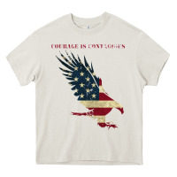 Cream courage is contagious and eagle Heavy Core Tee - linhVisuals