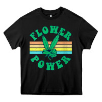 Black womens flower power 420 thc pot weed medical marijuana funny weed v ne Heavy Core Tee - linhVisuals