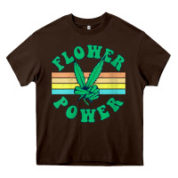 Chocolate Brown womens flower power 420 thc pot weed medical marijuana funny weed v ne Heavy Core Tee - linhVisuals