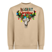 Mushroom merry christmas bull skull Heavyweight Sweatshirt - RanaPortraitStore