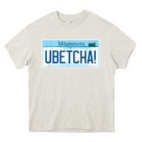 Cream ubetcha (you betcha) minnesota license plate t shirt Heavy Core Tee - linhVisuals