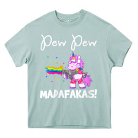 Arona womens pew madafakas funny fantasy unicorn with rainbow gun   white v Heavy Core Tee - linhVisuals