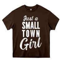 Chocolate Brown womens just a small town girl journey t shirt Heavy Core Tee - linhVisuals