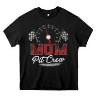 Black race car mom pit crew racing family birthday party t shirt Heavy Core Tee - linhVisuals