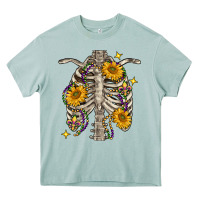 Arona Mardi Gras chest sunflowers skeleton Heavy Core Tee - FaDigitalArtStudio