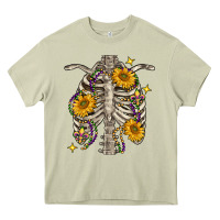 Mossy Mardi Gras chest sunflowers skeleton Heavy Core Tee - FaDigitalArtStudio