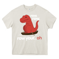 Cream dinosaur dino trex row t rex saurus Heavy Core Tee - linhVisuals