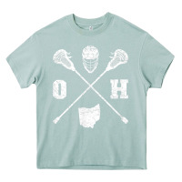 Arona ohio lacrosse sticks & helmet state outline lax player t shirt Heavy Core Tee - linhVisuals