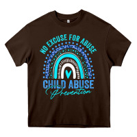 Chocolate Brown no excuse child abuse prevention awareness leopard rainbow t shirt Heavy Core Tee - linhVisuals