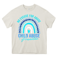 Cream no excuse child abuse prevention awareness leopard rainbow t shirt Heavy Core Tee - linhVisuals