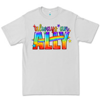 Dove Grey Always An Ally Pride LGBTQ Premium Tee - BundleAndBundleShop