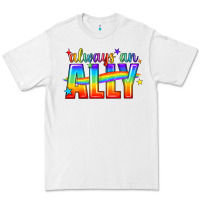 White Always An Ally Pride LGBTQ Premium Tee - BundleAndBundleShop