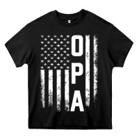 Black opa gift america flag gift for men father's day pullover hoodie Heavy Core Tee - linhVisuals