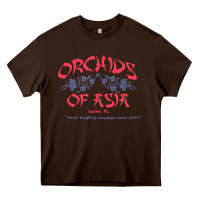Chocolate Brown orchids of asia kraft massage football t shirt Heavy Core Tee - linhVisuals