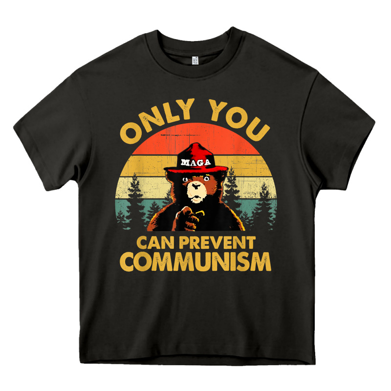 Vintage Only You Can Prevent Communism Funny Bear Camping T Shirt Heavy Core Tee by linhVisuals | Teevron
