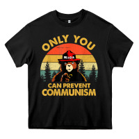 Black vintage only you can prevent communism funny bear camping t shirt Heavy Core Tee - linhVisuals