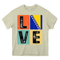 Mossy vintage retro i love bosnia flag for bosnian pride gift t shirt Heavy Core Tee - linhVisuals