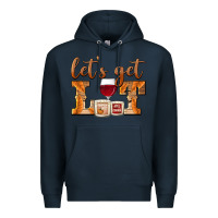 Navy let's get lit candles Premium Hoodie - BarkalooDesign